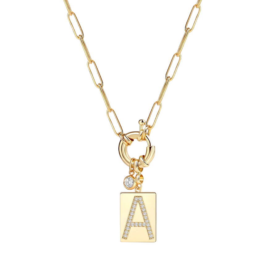 Collana con ciondolo iniziale e catena a graffetta