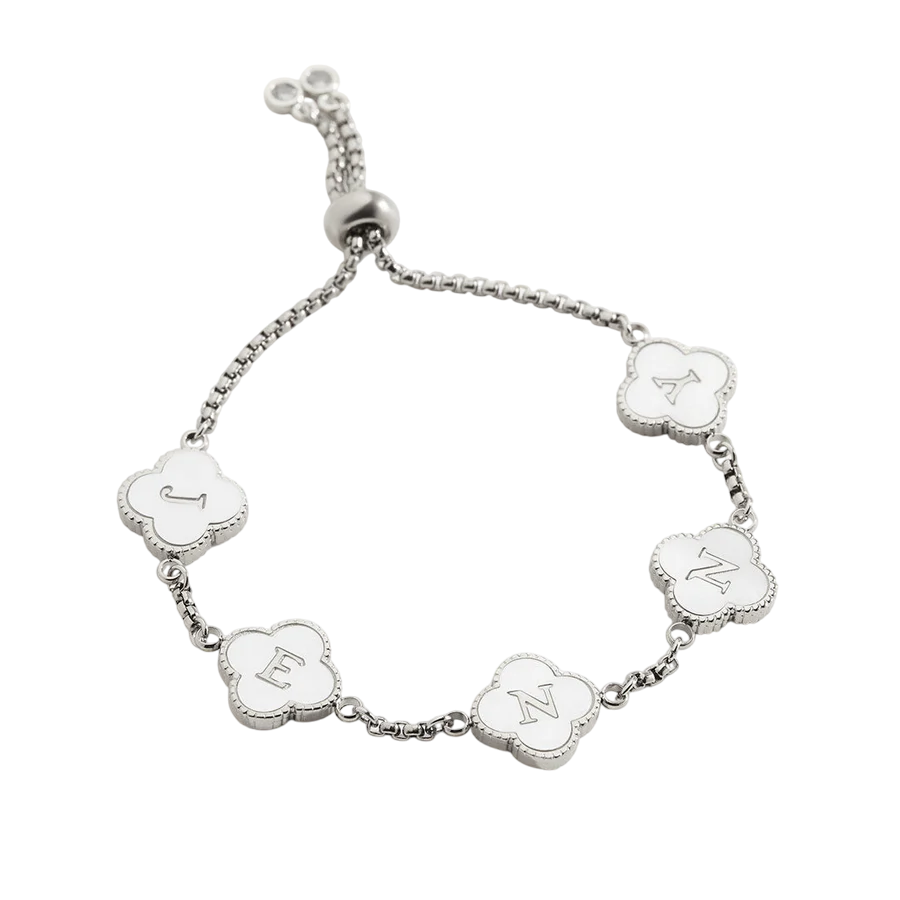 Bracciale personalizzato con nome a trifoglio