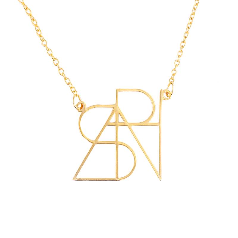 Collana con nome monogramma minimalista