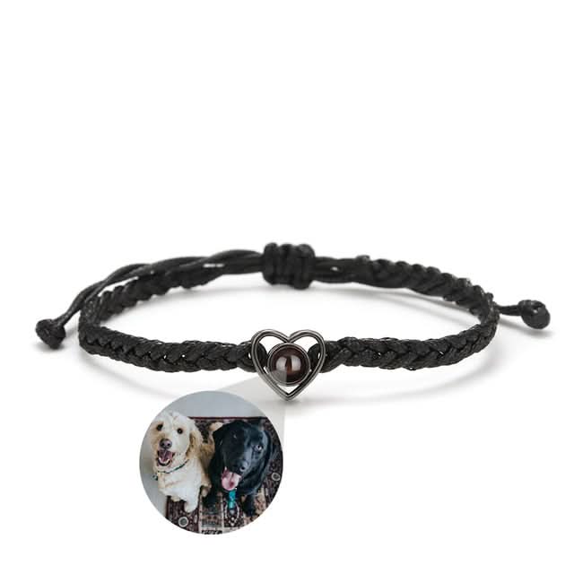 Bracciale con cuore con foto regolabile