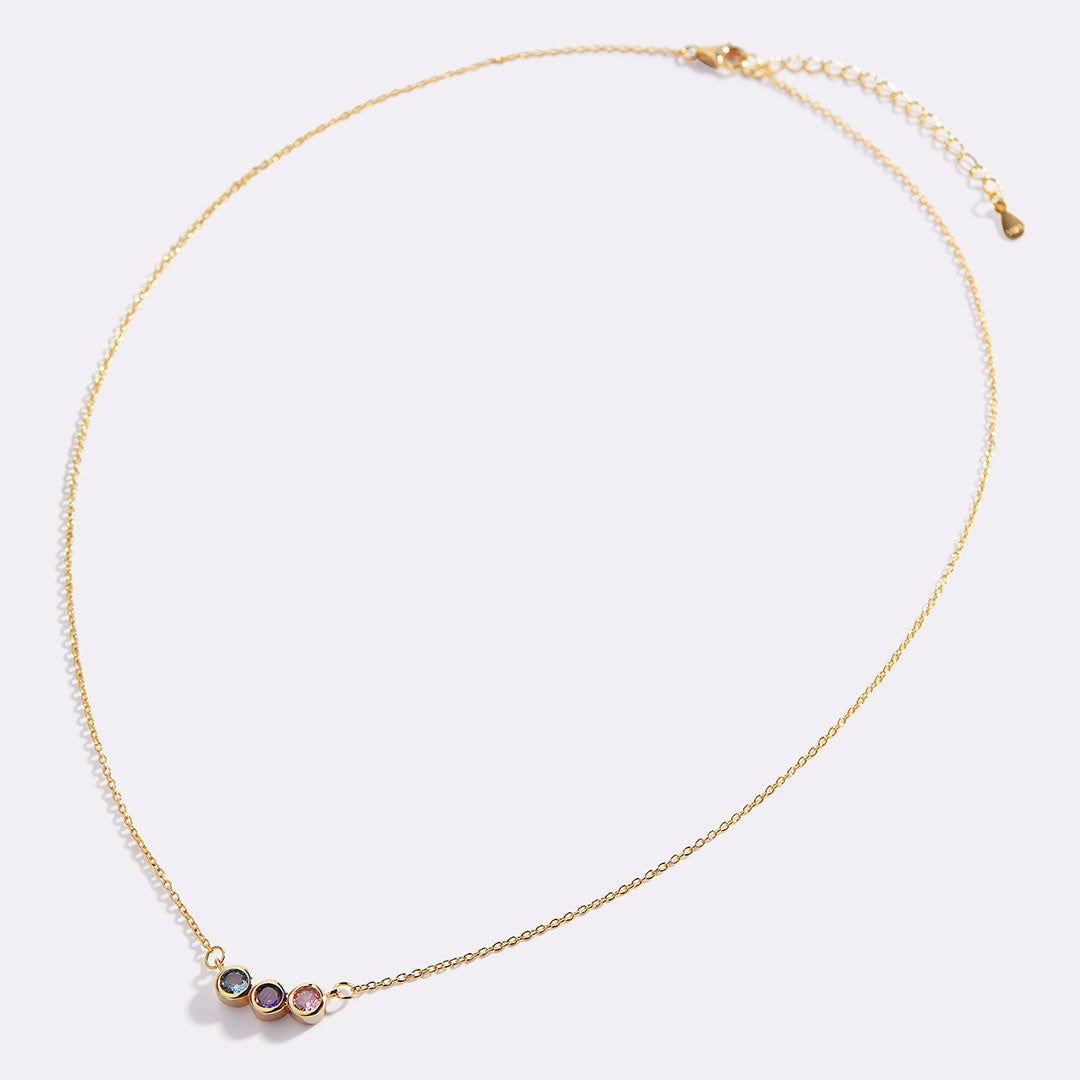 Collana Delicata con Pietre di Nascita della Famiglia