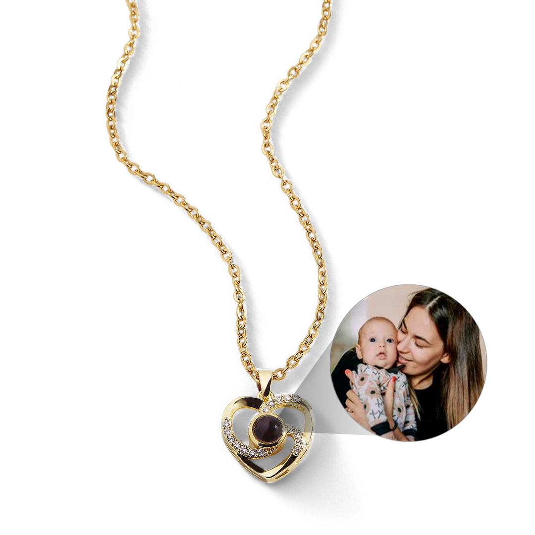 Collana con foto in pavé Center of My Heart