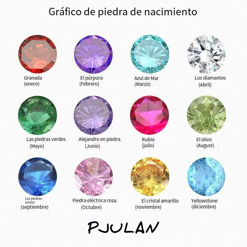 Engraved Birthstone Pendant Necklace with Leaves