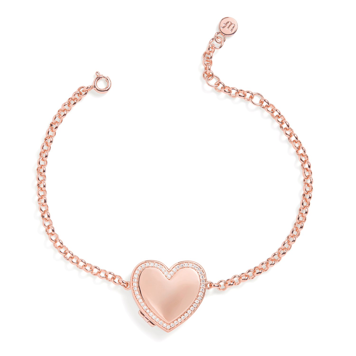 Braccialetto con medaglione a cuore personalizzato