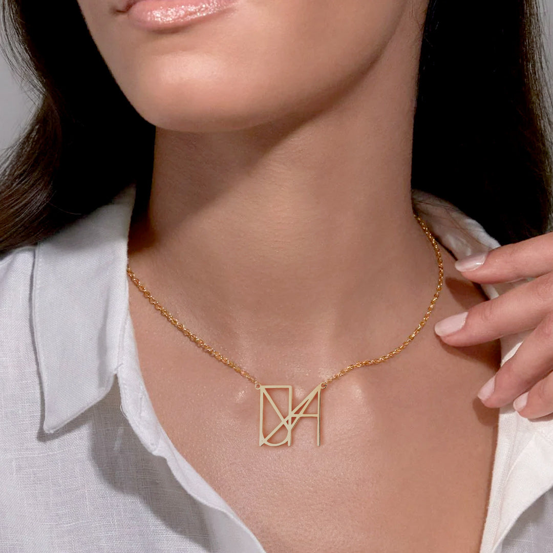 Collana con nome monogramma minimalista