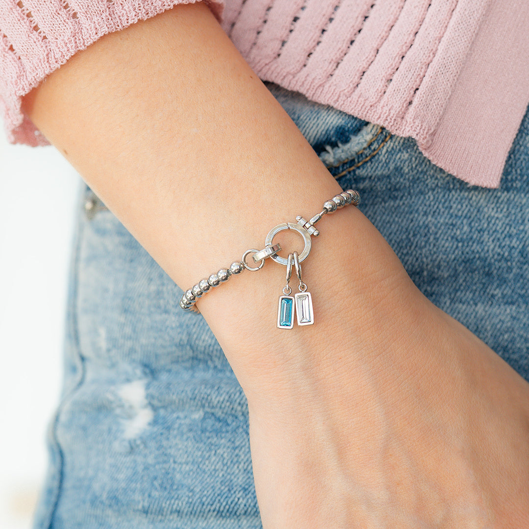 Bracciale di Perle con Ciondolo Pietra di Nascita