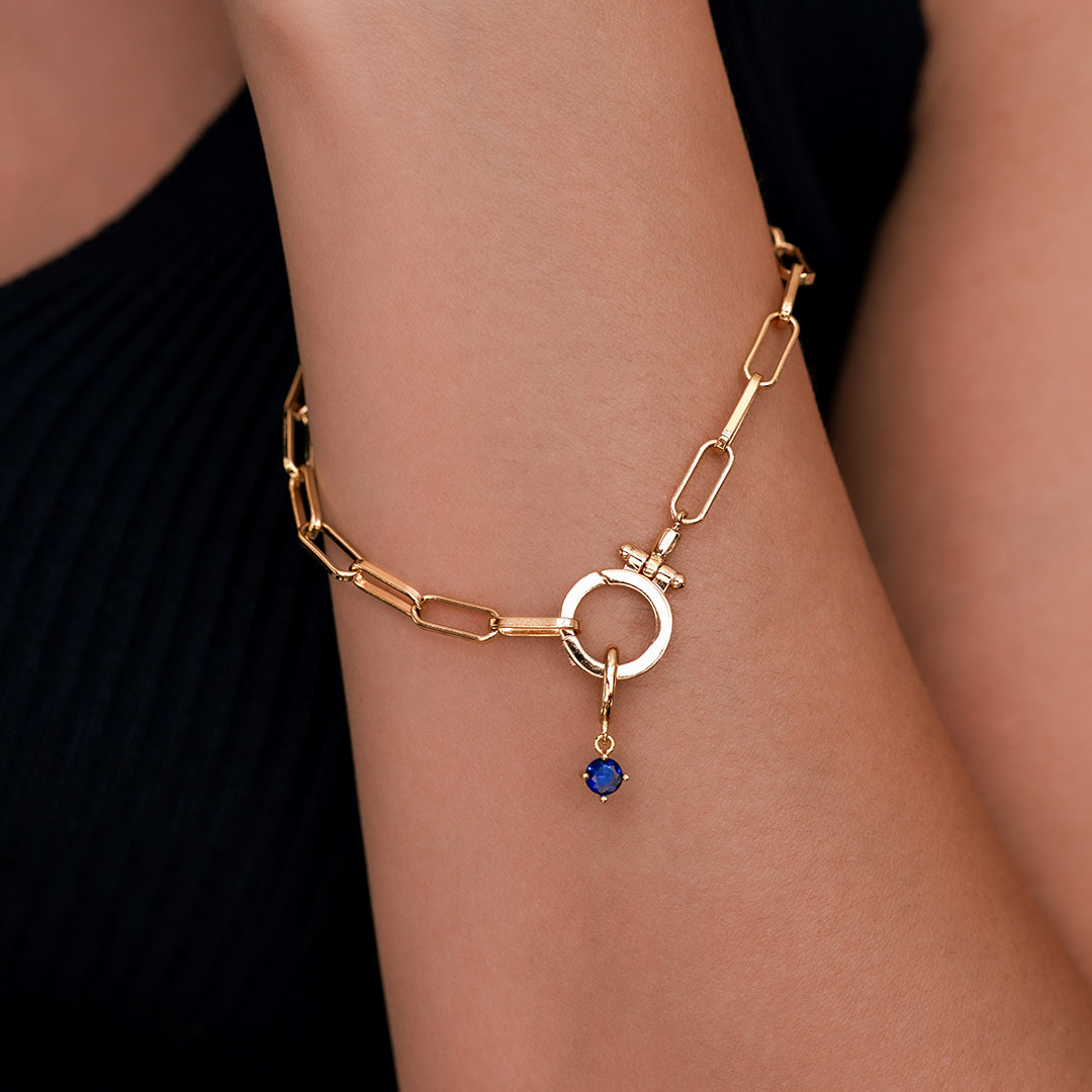 Charm con Pietra di Nascita Essenziale 4 mm