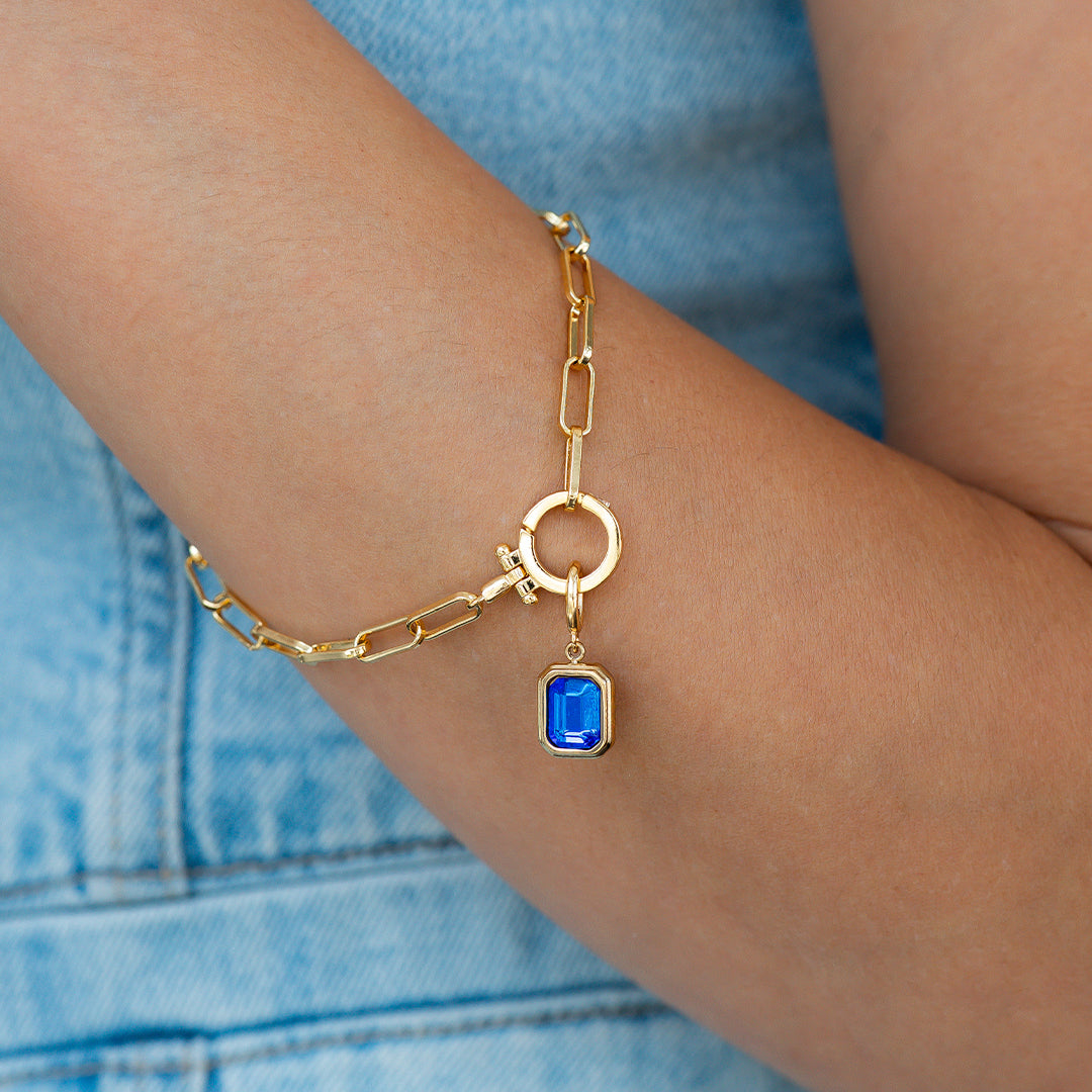 Charm con pietra di nascita a baguette