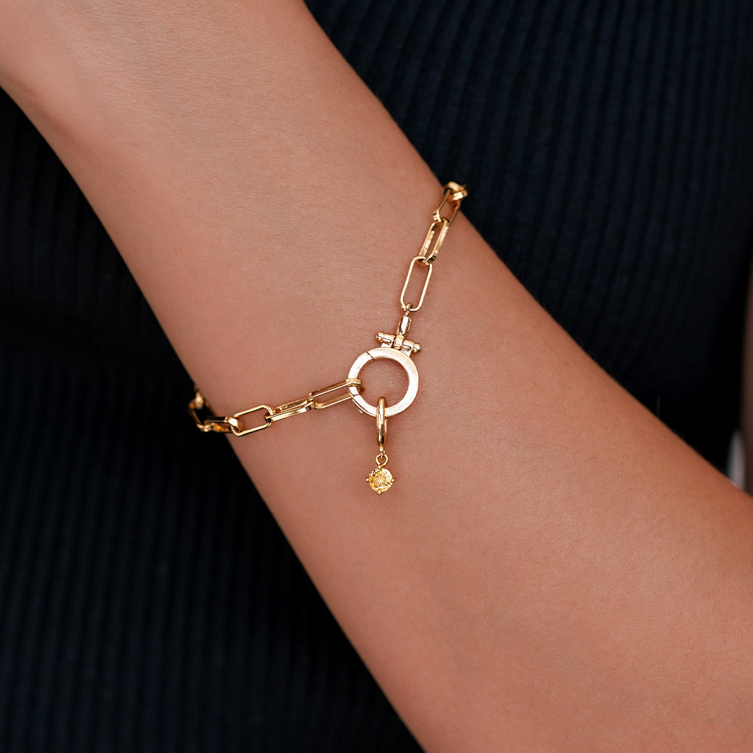 Charm con Pietra di Nascita Essenziale 4 mm