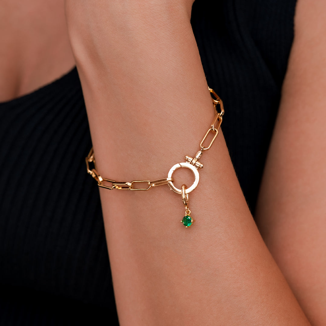 Charm con Pietra di Nascita Essenziale 4 mm