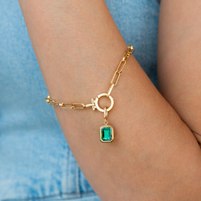 Charm con pietra di nascita a baguette