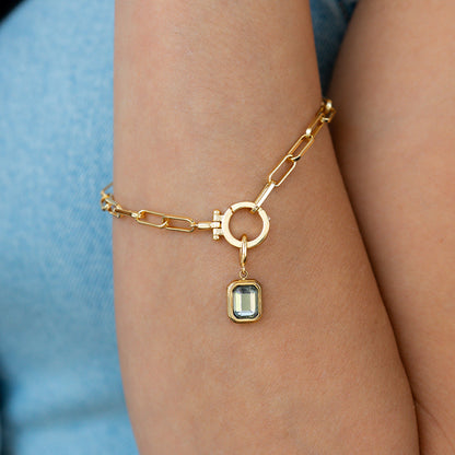 Charm con pietra di nascita a baguette