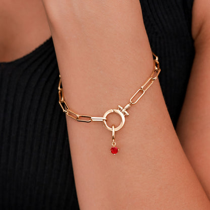 Charm con Pietra di Nascita Essenziale 4 mm