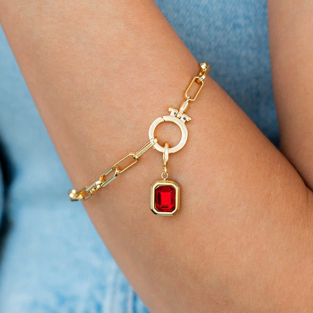 Charm con pietra di nascita a baguette