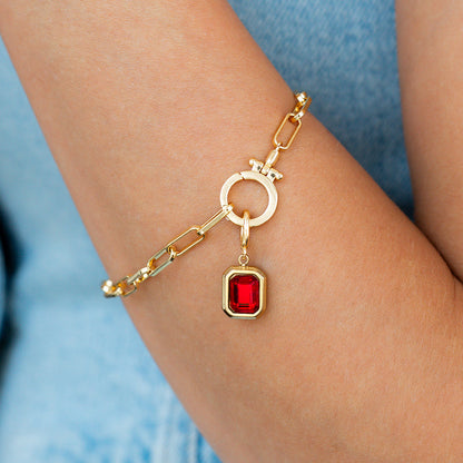 Charm con pietra di nascita a baguette