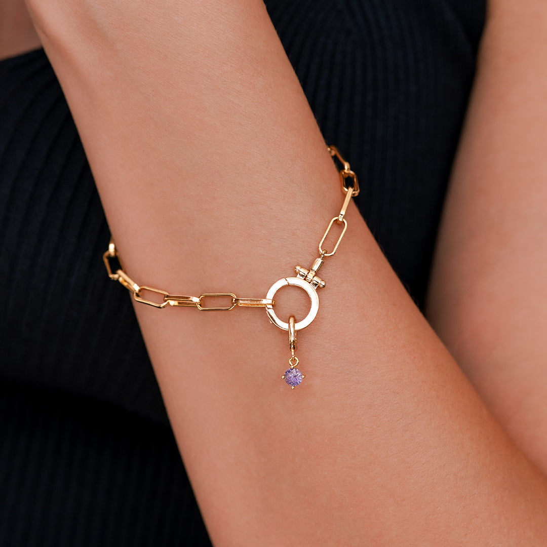 Charm con Pietra di Nascita Essenziale 4 mm