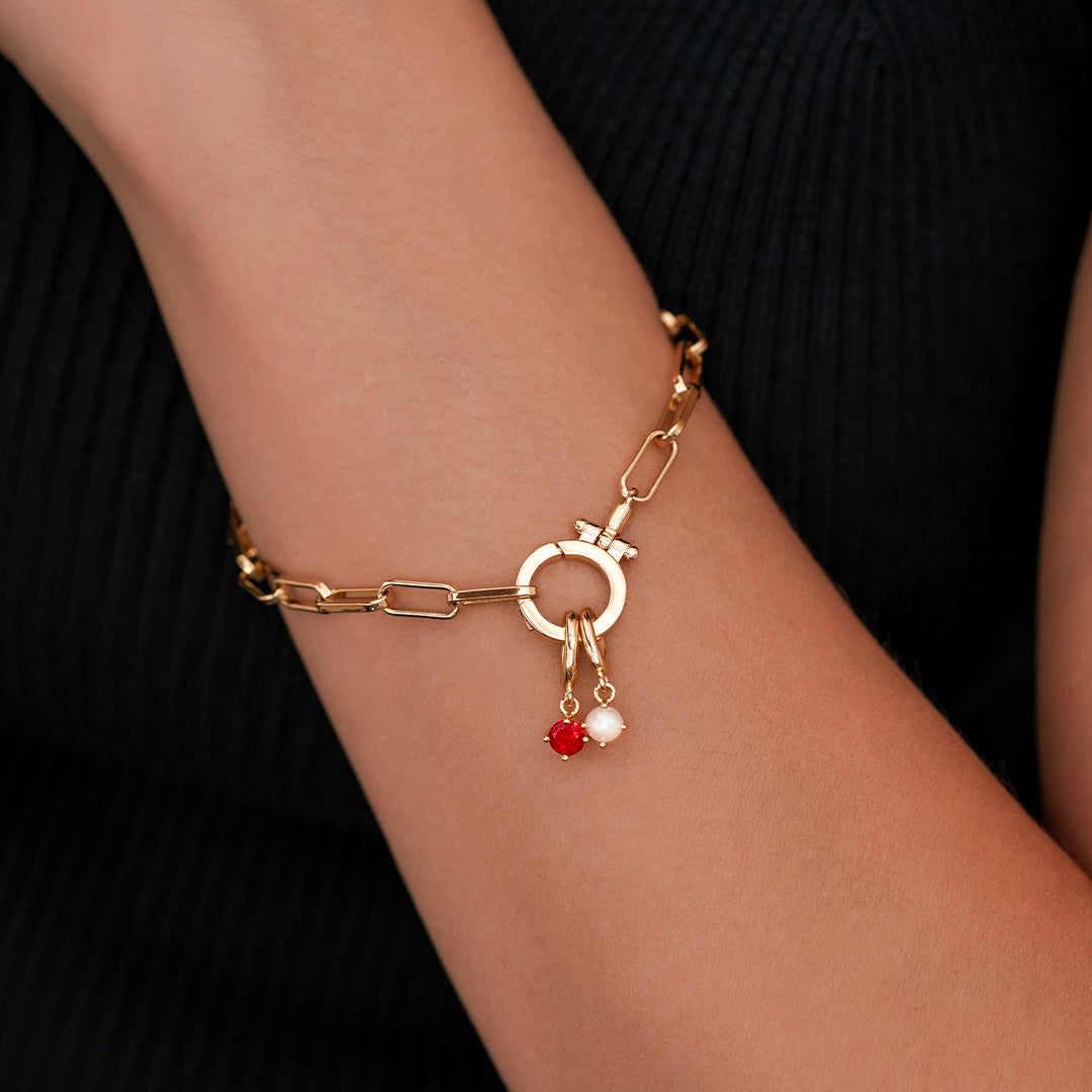 Charm con Pietra di Nascita Essenziale 4 mm