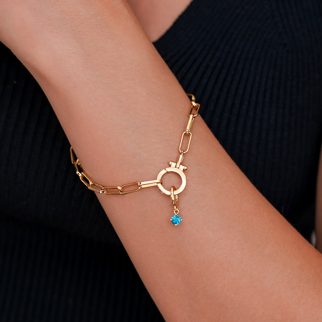 Charm con Pietra di Nascita Essenziale 4 mm