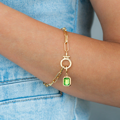 Charm con pietra di nascita a baguette