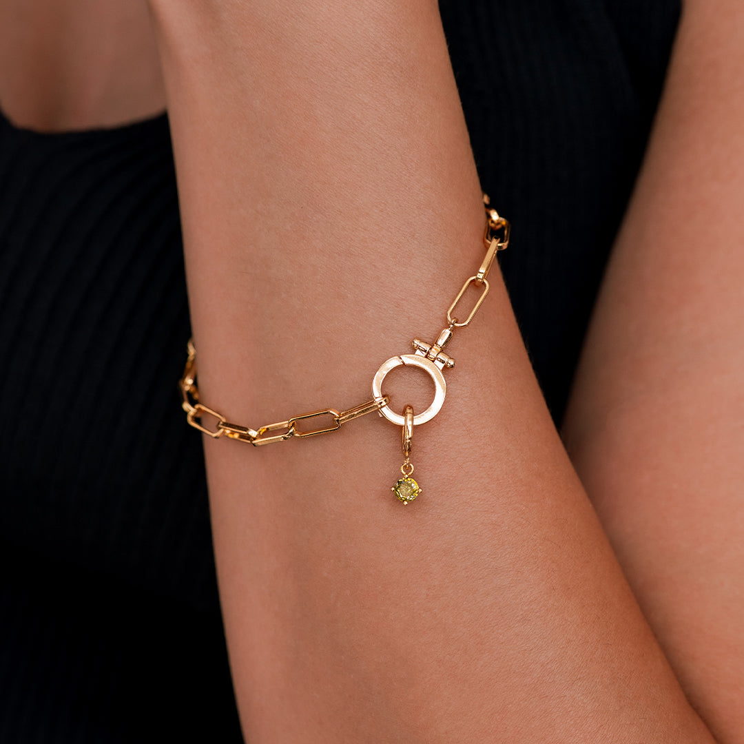 Charm con Pietra di Nascita Essenziale 4 mm