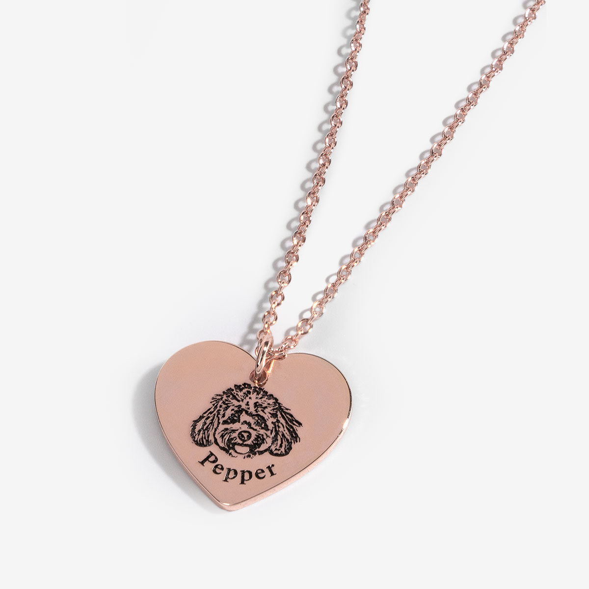 Collana a forma di cuore con faccia di animale domestico