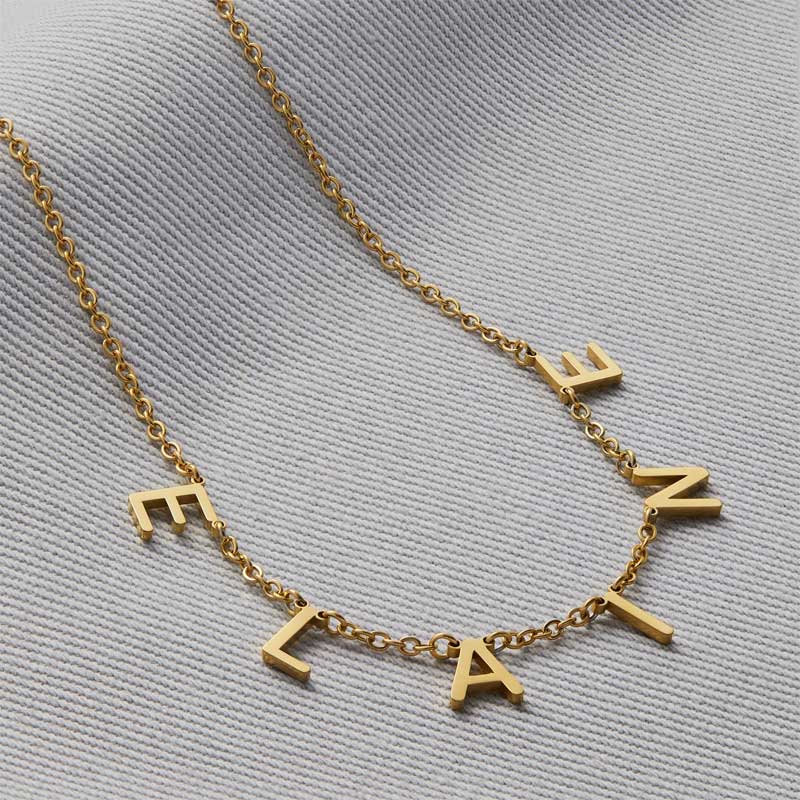 Collana con nome e lettera personalizzata