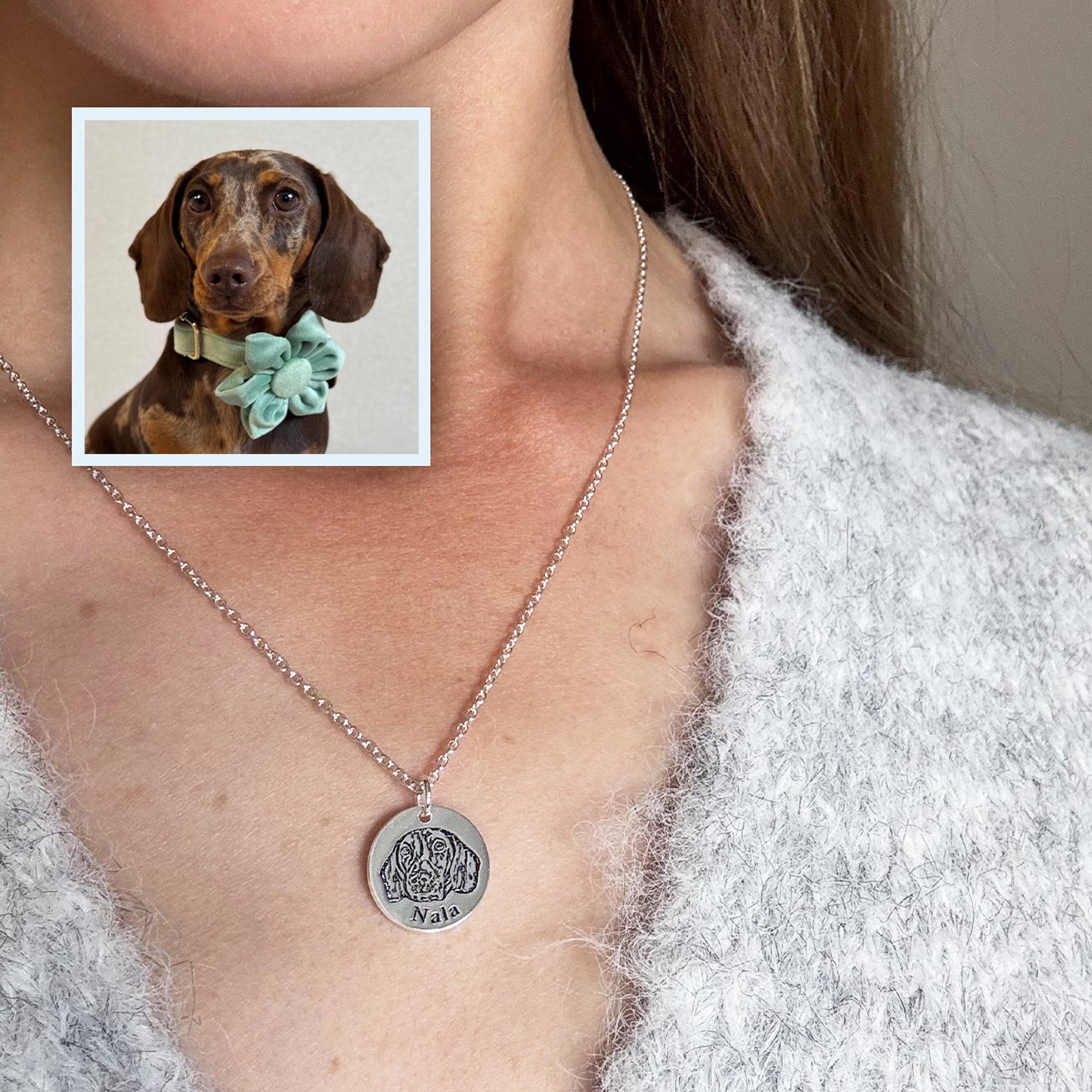 Collana con faccia di animale domestico