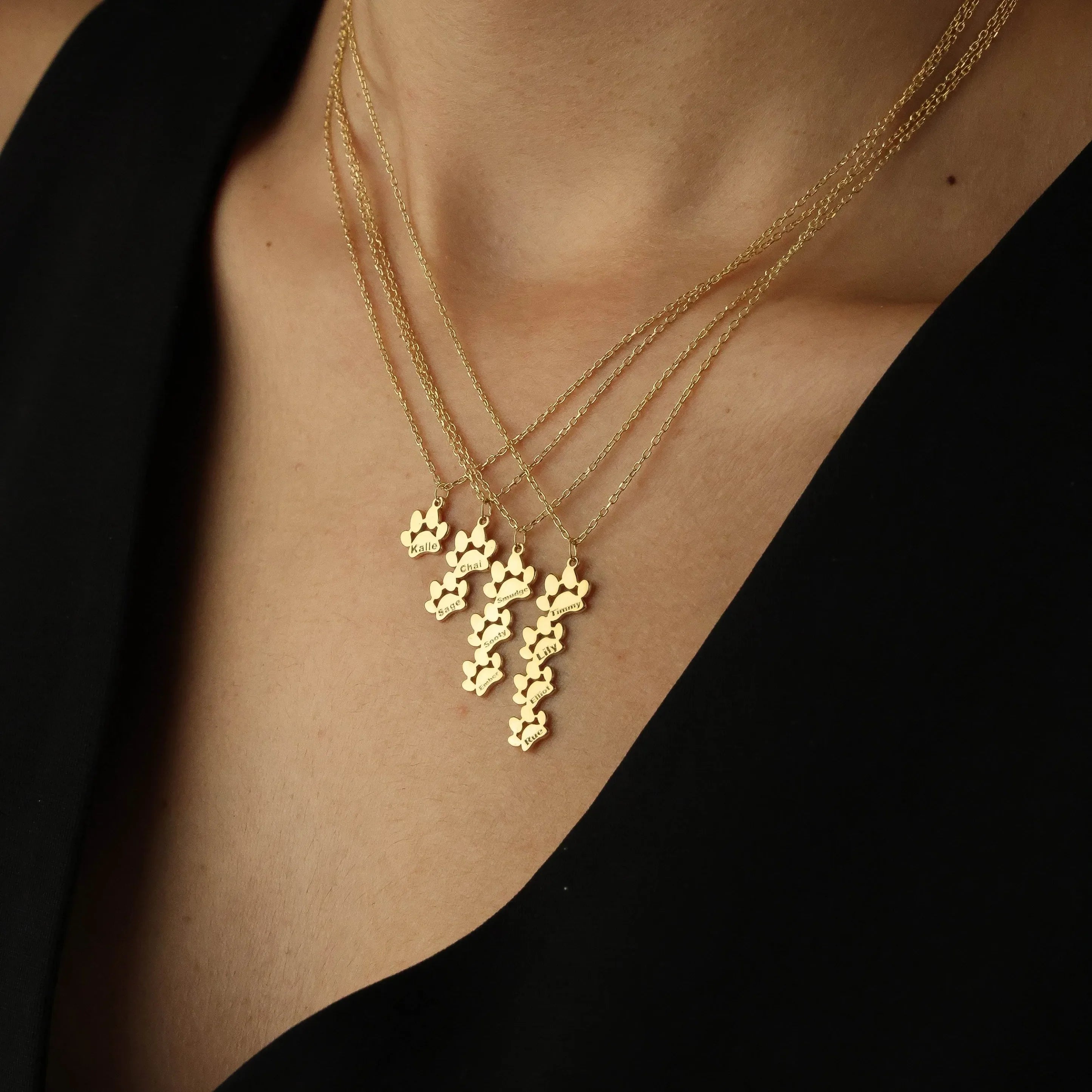 Collana con nome di zampa personalizzata