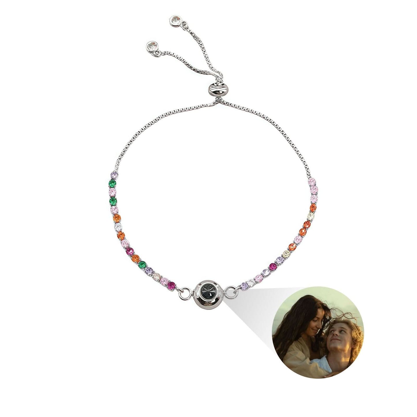 Bracciale con proiezione di zirconi colorati