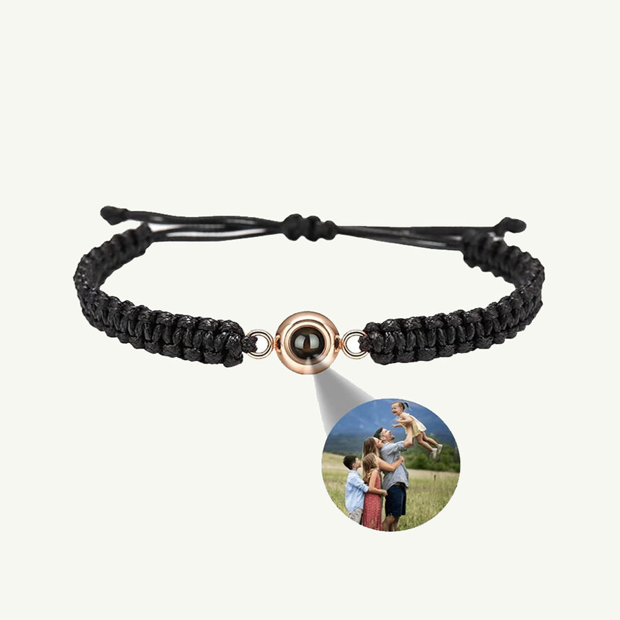 Personalized braided bracelet with photo