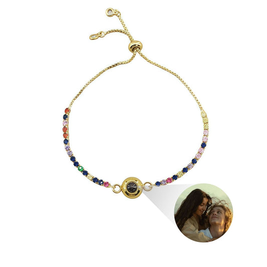 Bracciale con proiezione di zirconi colorati