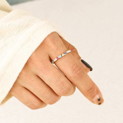 Anello con pietra portafortuna taglio principessa