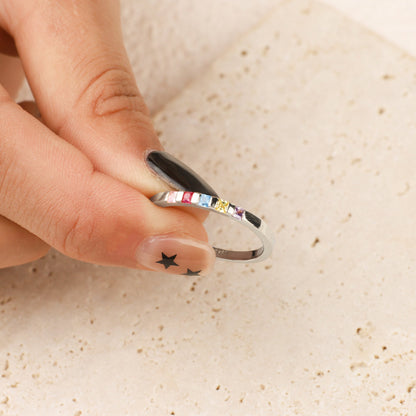 Anello con pietra portafortuna taglio principessa