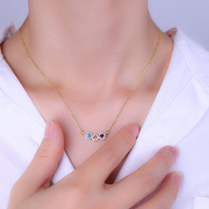 Collana Delicata con Pietre di Nascita della Famiglia
