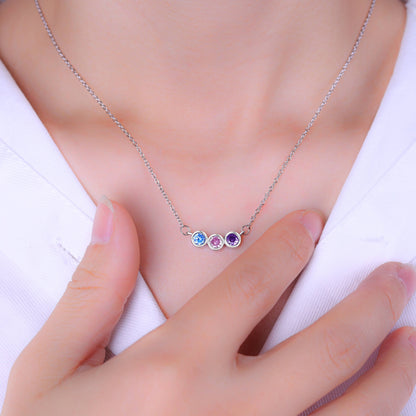 Collana Delicata con Pietre di Nascita della Famiglia