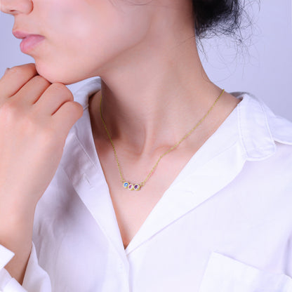Collana Delicata con Pietre di Nascita della Famiglia