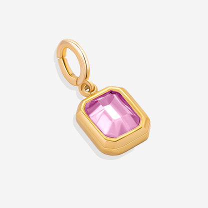 Charm con pietra di nascita a baguette