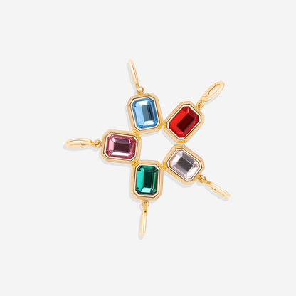 Charm con pietra di nascita a baguette