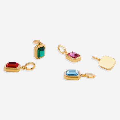 Charm con pietra di nascita a baguette