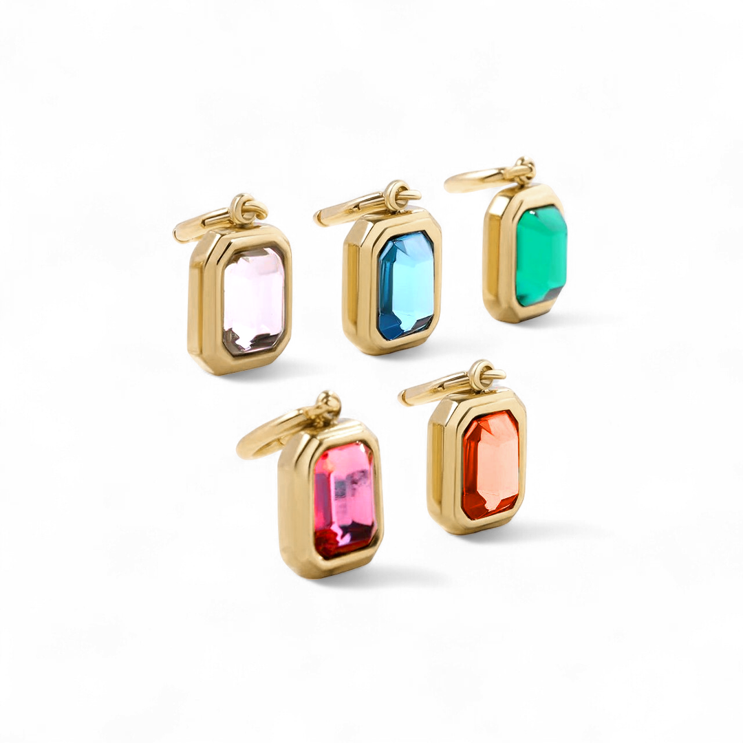 Charm con pietra di nascita a baguette