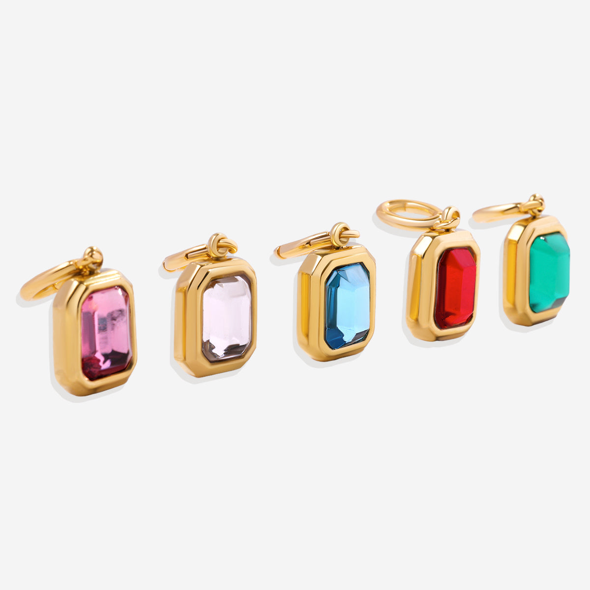 Charm con pietra di nascita a baguette