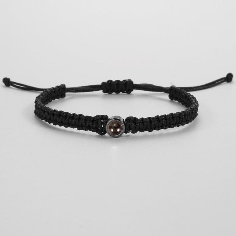 Personalized braided bracelet with photo