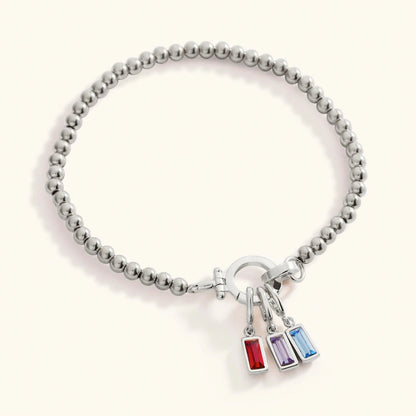 Bracciale di Perle con Ciondolo Pietra di Nascita