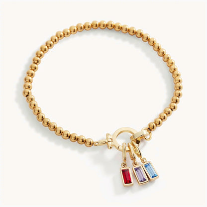Bracciale di Perle con Ciondolo Pietra di Nascita