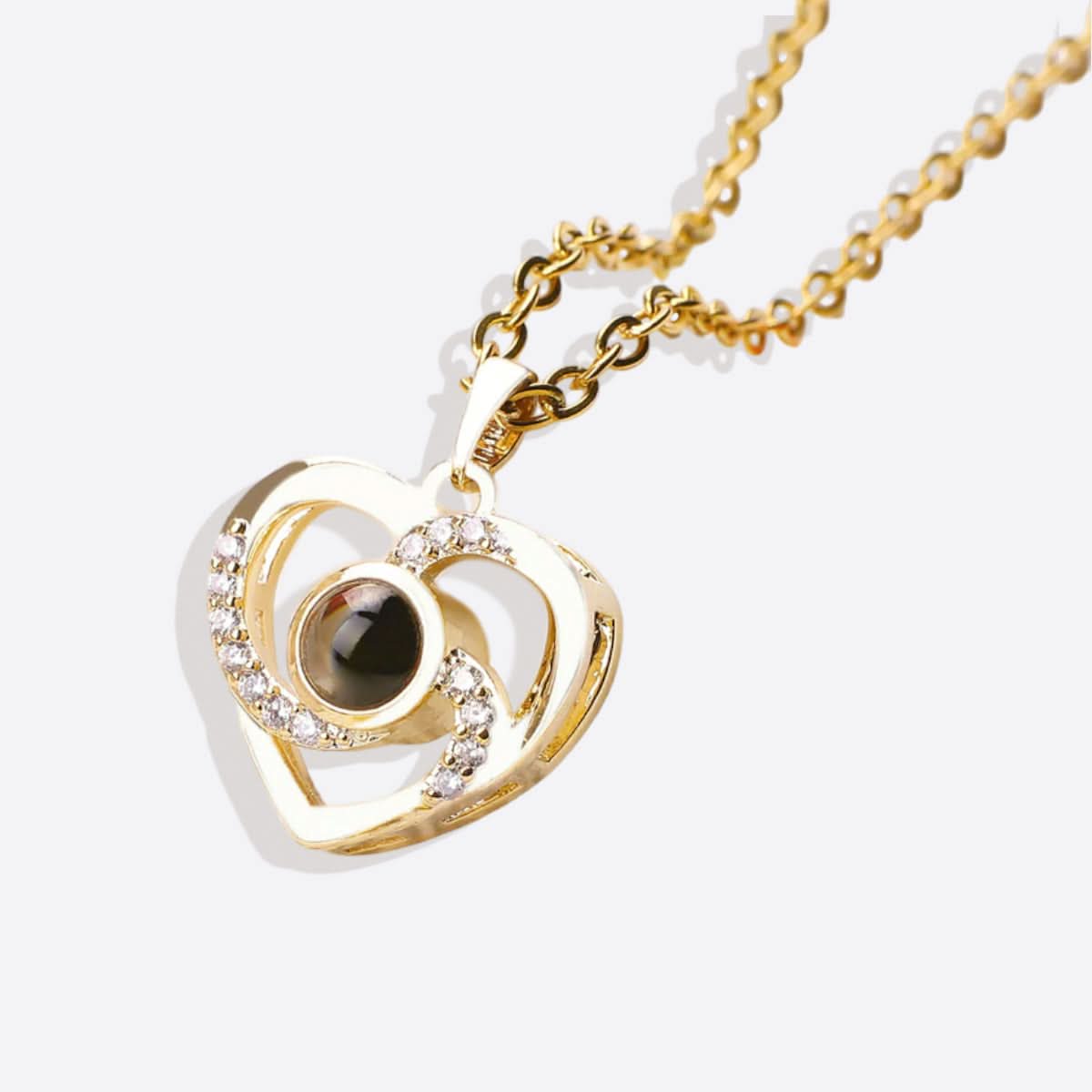 Collana con foto in pavé Center of My Heart