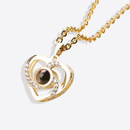 Collana con foto in pavé Center of My Heart