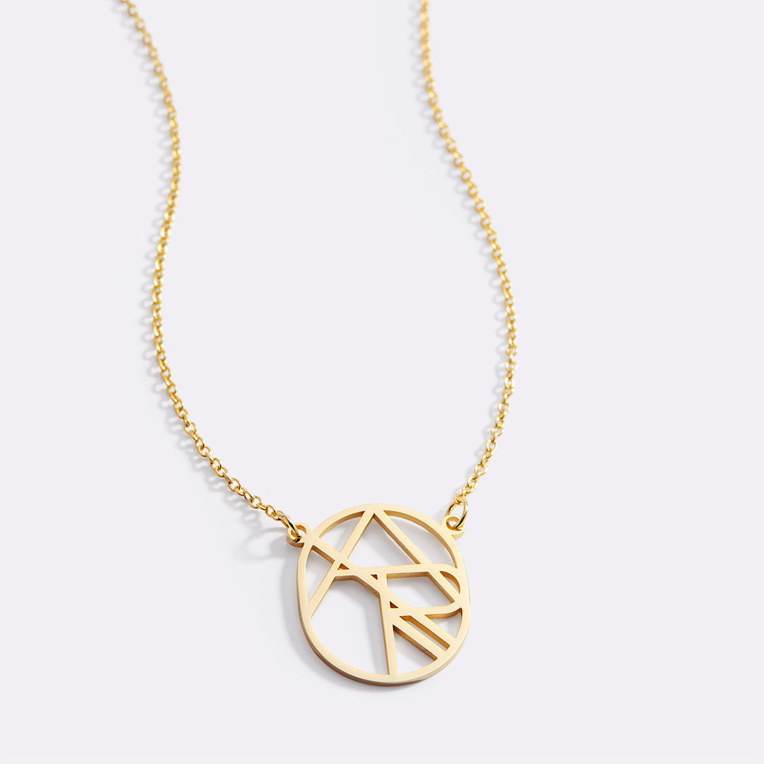 Collana con nome monogramma minimalista circolare