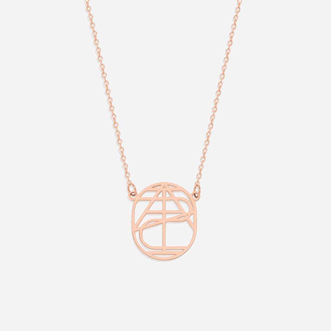 Collana con nome monogramma minimalista circolare