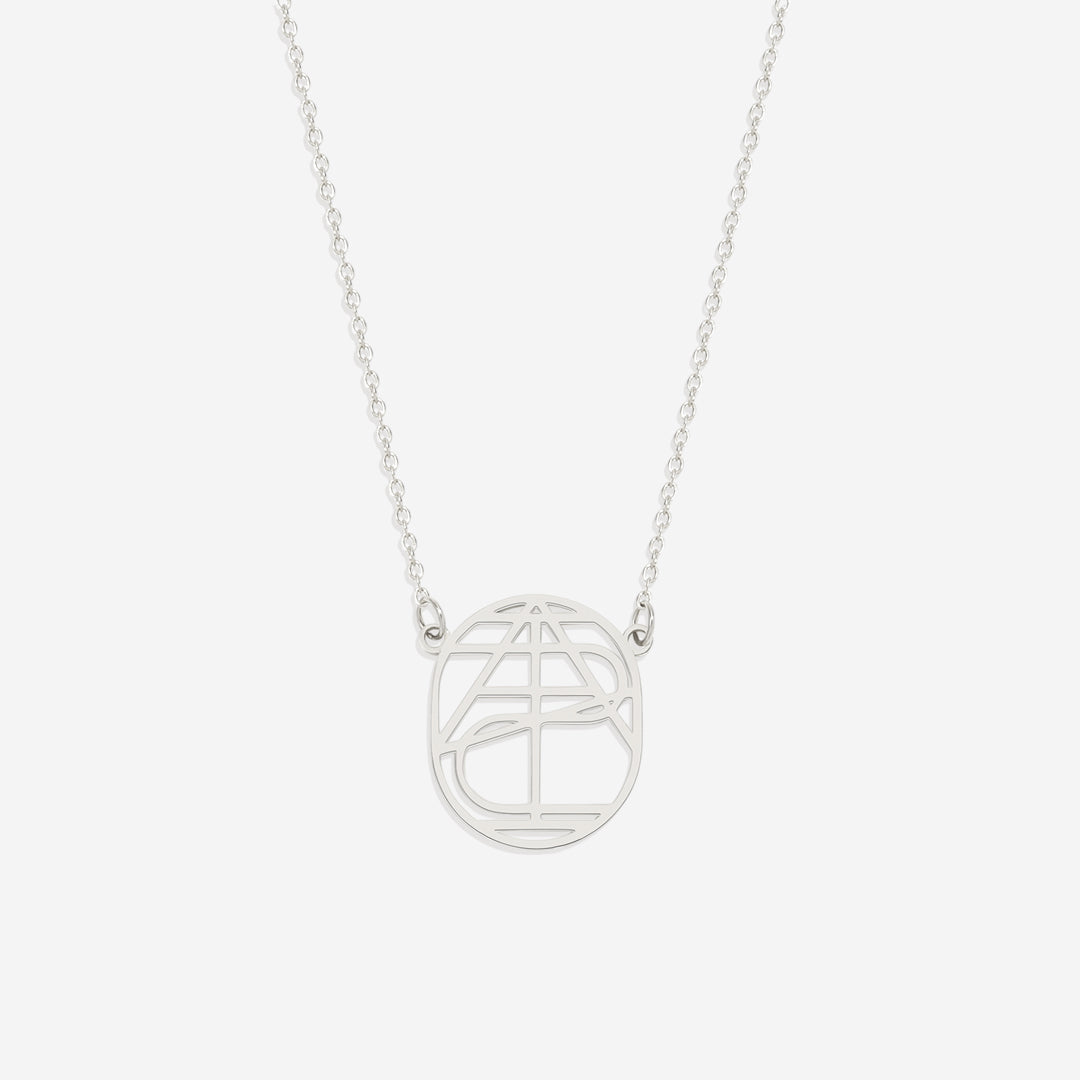 Collana con nome monogramma minimalista circolare