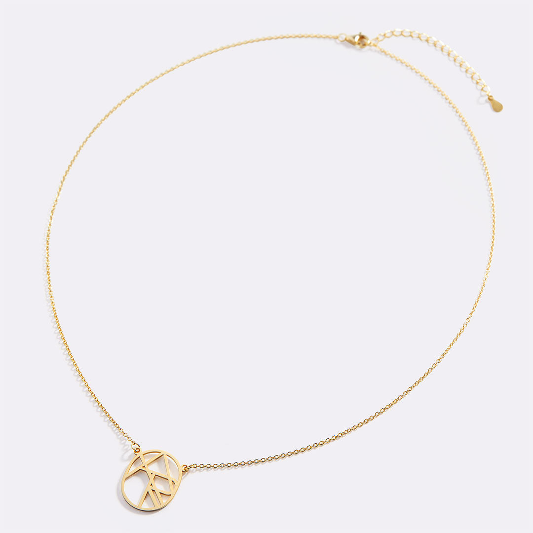Collana con nome monogramma minimalista circolare